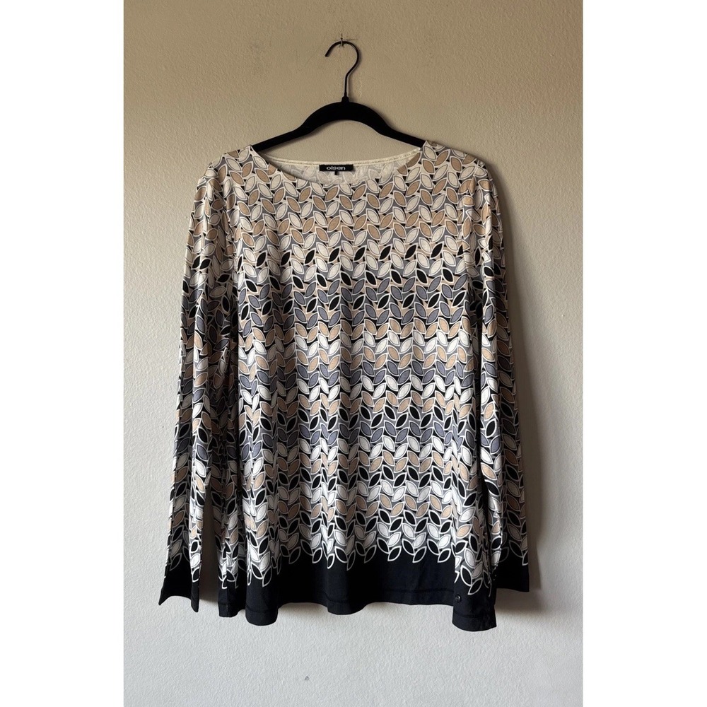 Olsen Germany Women's Size US Large 14 Multi Color Pullover Cotton Modal Top